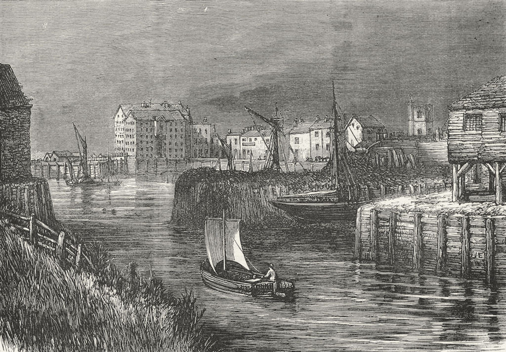 BARKING. Barking Creek 1888 old antique vintage print picture